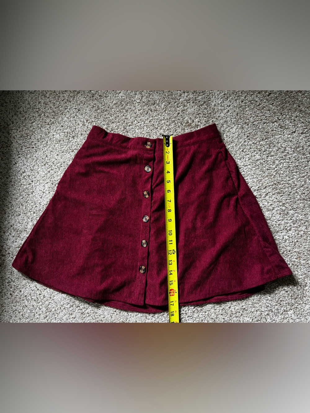 NWOT Button Down Front A-Line Corduroy Mini Skirt - Picture 5 of 5